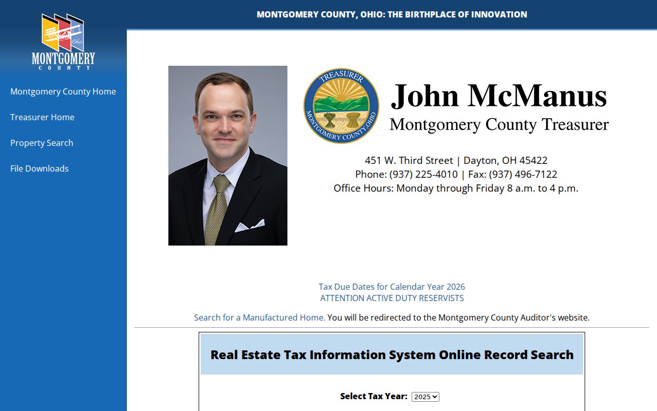 Trotwood street directory Treasurer property tax search form